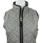 J.Crew Black White Herringbone Zip Up Quilted Down Puffer Vest Coat Jacket XS Photo 2