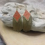 Amrita Singh  diamond-shaped coral drop earrings Photo 4