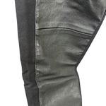 J.Crew  Leather Front Panel Ponte Pants Women's 4 Black Ankle Zip Pockets Photo 7