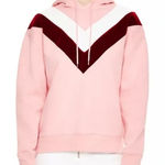 Sandro  Gena Pink Velvet Chevron Hoodie Sz 0 XS Photo 0