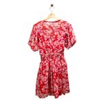 River Island Smocked Waist Chiffon Floral Print Dress Red Size 12 Boho Spring Photo 10