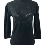 Free People Linen Embroidered Primrose Tee in Black Small Witchy WhimsyGoth Photo 0