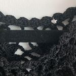 Crochet Tank Top Floral Black Sparkle S/M Photo 4