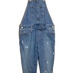 Levi's Bib Overalls Jeans 100% Cotton Adjustable Distressed Straight Med Wash XS Photo 2