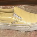 Vans Pearl Pastel Yellow Classic Leather Slip-On Shoes $60 GUC Wmn 5 Photo 1
