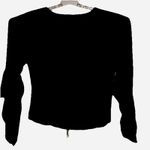 Ultra Flirt Women Junior LX Top Black Long Sleeve V Photo 10