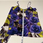 Topshop Purple Yellow Floral high-low Tank Top Blouse Size 4 Y2K Festival Photo 6