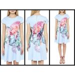 Ted Baker đź’• LONDONđź’• Blue Floral Neoprene Skater Dress TB 4 = US 10 NWT Photo 4