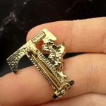 Letter / Initial T With Cherub Angel Brooch Pin Gold Tone Small Photo 6