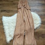 Saylor  Laken Gingham Jumpsuit In Apricot Photo 3