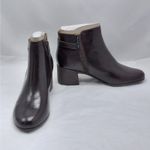 Easy Spirit  Womens Ankle Boots 7.5W Brown Leather Chunky Block Heel Casual Chic Photo 2