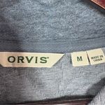 Orvis Floral Embroidery Quilted Quarter Zip Pullover Sweatshirt Blue Medium Photo 8