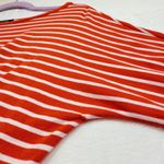 Ralph Lauren Lauren M Orange Striped Top Boatneck Knit Nautical Preppy Coastal Photo 1