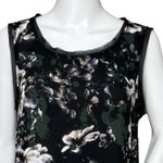Vera Wang Simply Vera  Shirt‎ Womens Large Black Pink Floral Flowers Dark Casual Photo 4