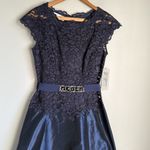 NEW Rickie Freeman for Teri Jon Navy lace and taffeta cocktail Dress 2 Blue Photo 5