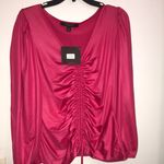Andrew Marc - Medium  BY Mark New York Women’s Pink Balloon Sleeve Top NWT -… Photo 0