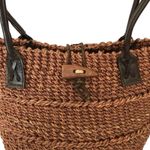 Vintage Jute Twine & Leather Handmade Tote Bag – Boho Woven Shoulder Bag Brown Photo 9