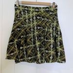 Urban Outfitters Black, Yellow, Floral Plaid Pleated Mini Wrap Skirt M Photo 1