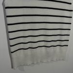 Talbots New Stripe Shaker Stitch Funnel Neck Shell Sweater White/Black Size Large Photo 6