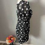 Urban Outfitters  black and white polka dot ruched corset dress with puff sleeves Photo 2