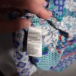 Chico's No Iron Button Up Top Hippie Boho Funky Retro Geometric Shirt Sz M Cotton Photo 5