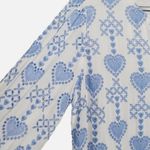 Johnny Was  Jade Biya JWLA Workshop
Embroidery Blu Heart Blouse Top Shirt Tunic Photo 1