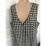 Madewell $148 V-Neck Mini Vest Dress, Black & White Checkered Gingham, Sz 10 Photo 3