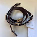 ZARA Gold Sun Concho Leather Brown Western Southwest Festival Bohemian Medallion Photo 2