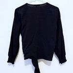 Madewell Womens Wrap Top Smocked Sleeve Long Sleeve Black Size XXS New Photo 3
