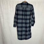 Lands' End  Blue Patchwork Denim Style 100% Cotton Long Sleeve Knee Length Dress M Photo 1
