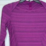 Lululemon Kanto Catch Me Long Sleeve Stripe Shirt Regal Plum Naval Blue Size 4 Photo 5