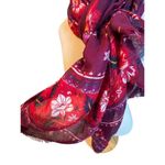 Old Navy  Womens Floral Print Scarf Wrap One Size Polyester Burgundy Red Photo 4