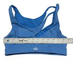 Alo Yoga  Peak Bra Small Blue Keyhole Crop Top Light Support 4-Way Stretch EUC Photo 6