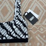 DKNY NWT  Black & White Bikini Top Size Medium SPF 50 Square Neck Photo 1