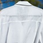 Eileen Fisher  Drapey Tencel Collared Shirt White L Photo 8