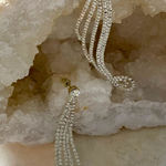 Dramatic Rhinestone Jewelry Silver Dangling Earrings NWT Photo 0