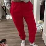 PARKE  Red Fleece Joggers Photo 0