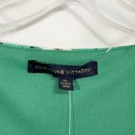 Adrienne Vittadini XL Dress Green Floral Metallic Belted Crepe Sleeveless 1227 Photo 6