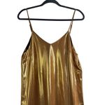 BURU Small Gold Metallic Shimmer Slip Holiday Dress Photo 2