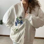 Jerzees VINTAGE  Embroidered Birds & Birdhouse Cardigan Photo 1