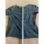 Women’s Pure Silk Ribbed Mock Neck Top Gray Short Sleeve Size 4 Photo 2