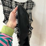 Theory  Sculpted Tweed Black Cream White Sleeveless Lined Zip Closure Blouse S Photo 7