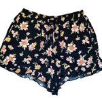 American Eagle  Outfitters Black Floral High Waist Shorts Photo 0