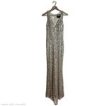 Mac Duggal Sequined Plunging V-Neck Sheath Dress 4930L Nude/Gold size 0 Photo 2