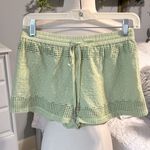 Blue Rain Textured Cutout Shorts Photo 0