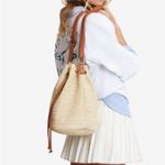 NEW MONTCE SWIM Ali Woven Bucket Bag Tan Photo 1
