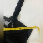 Vintage 1970s Montgomery Ward Elegant Black nylon sheer Lace Trim slip Dress Size M Photo 5