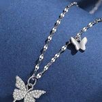 Silver Layered Butterfly Necklace Photo 0