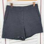 Loft  Striped Cotton Knit High Rise Shorts Four Inch Navy Blue White Size 2 Photo 0