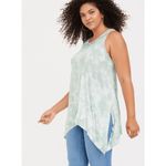 Torrid  Tie Dye Super Soft V-Neck Crochet Inset Sharkbite Hem Tank 00 Medium Photo 7